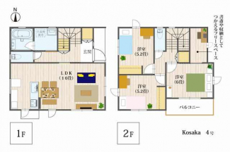 広々リビングの３ＬＤＫタイプ