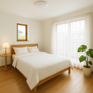 バルコニーのある明るい洋室　＊家具はイメージです