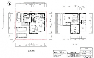 【土地図＋建物プラン例】