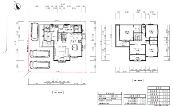 【土地図＋建物プラン例】