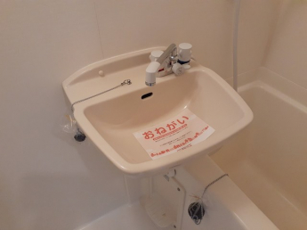 ゆったりとスペースのある洗面所