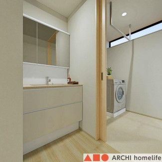 【内観パース図：洗面・脱衣室】