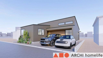 【外観パース図：駐車場】並列で２台駐車可能です！