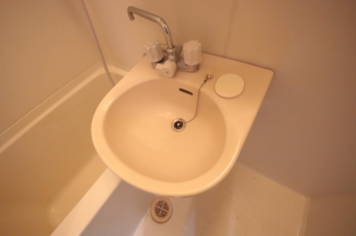 ゆったりとスペースのある洗面所