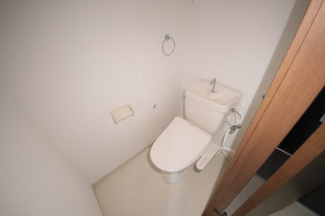 落ち着いた色調のトイレです