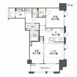 南西角部屋・2LDK・54.51㎡