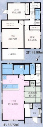 ６番区画参考プラン4LDK：１８００万円～