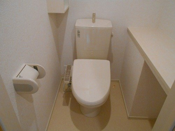 落ち着いた色調のトイレです