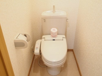 落ち着いた色調のトイレです