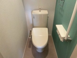 落ち着いた色調のトイレです