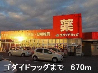 ゴダイドラッグまで670m