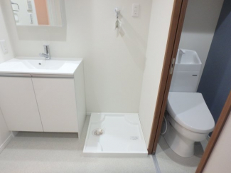 防水パン付き室内洗濯機置き場