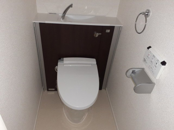 落ち着いた色調のトイレです