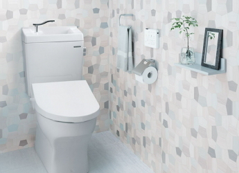 トイレのイメージです。従って実際には色味や壁紙は変更になる可能性がございます。実際には家具や小物はございません。ご参考までにご覧下さい。