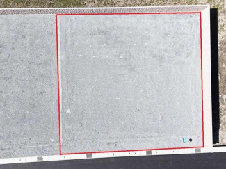 区画を上空より撮影