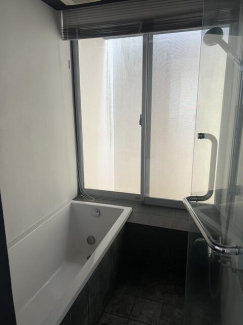 大きな窓のある浴室