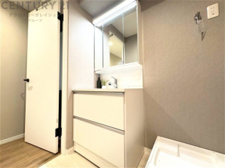 化粧品や洗顔料、歯ブラシなどの必需品をまとめて置ける収納スペースがあり、使用するたびに取り出す手間が省けます。また、水回りのため、濡れても大丈夫な素材が使用されており、お手入れが簡単です。