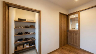 建物プラン例（平屋建）　建物価格　２７５０万円、建物面積　８