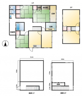 倉庫あり、二階建てなので荷物置き、趣味部屋に最適