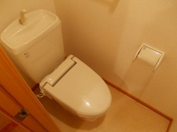 落ち着いた色調のトイレです