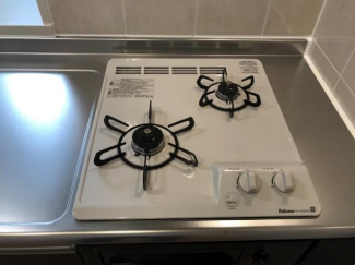 グリル付き２口Ｓｉセンサーガスコンロ