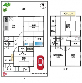 ゆったり５DK裏庭・ガレージ付きハウス♪