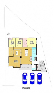 平家3LDKの間取り、ゆったりリビング