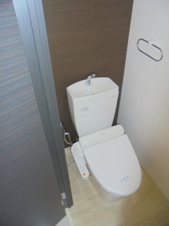 落ち着いた色調のトイレです