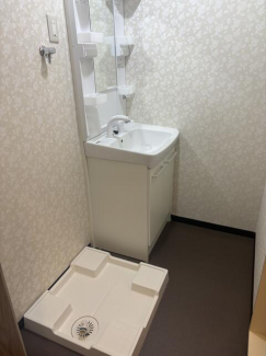 独立洗面台　室内洗濯パン