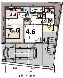 ３号地１階平面図充実した収納力１Ｆはシューズクロークを完備。