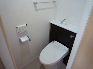 落ち着いた色調のトイレです