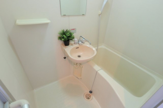 洗面台のある二点ユニットバスです。