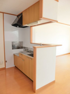 キッチンからリビングが見えます☆