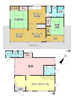 二階の方が大きい間取り